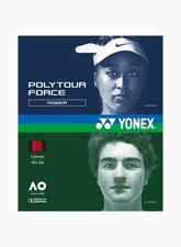 Yonex Polytour Force 120 Tennis String Set - Bright Red Bright Red 1.20mm 12M Set Grips Yonex