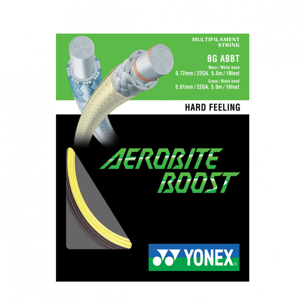 Yonex Aerobite Boost 弦（10 米组）石墨色/黄色
