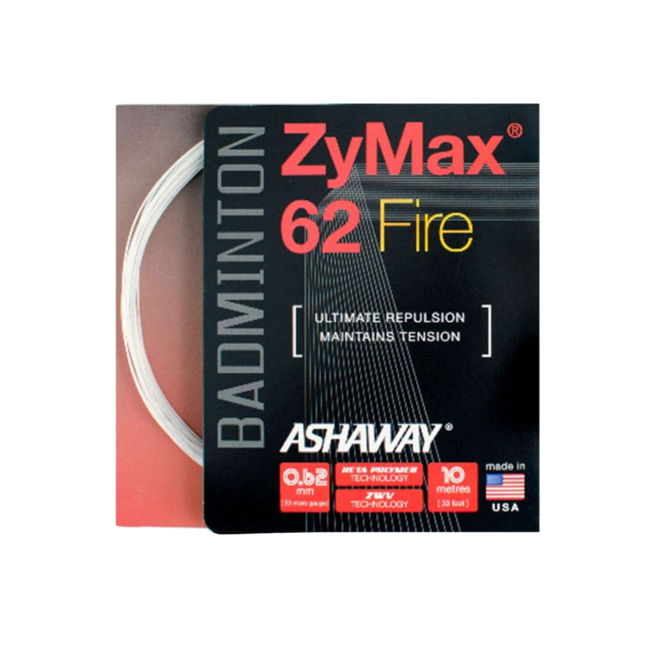 Ashaway ZyMax 62 Fire String (10m) White