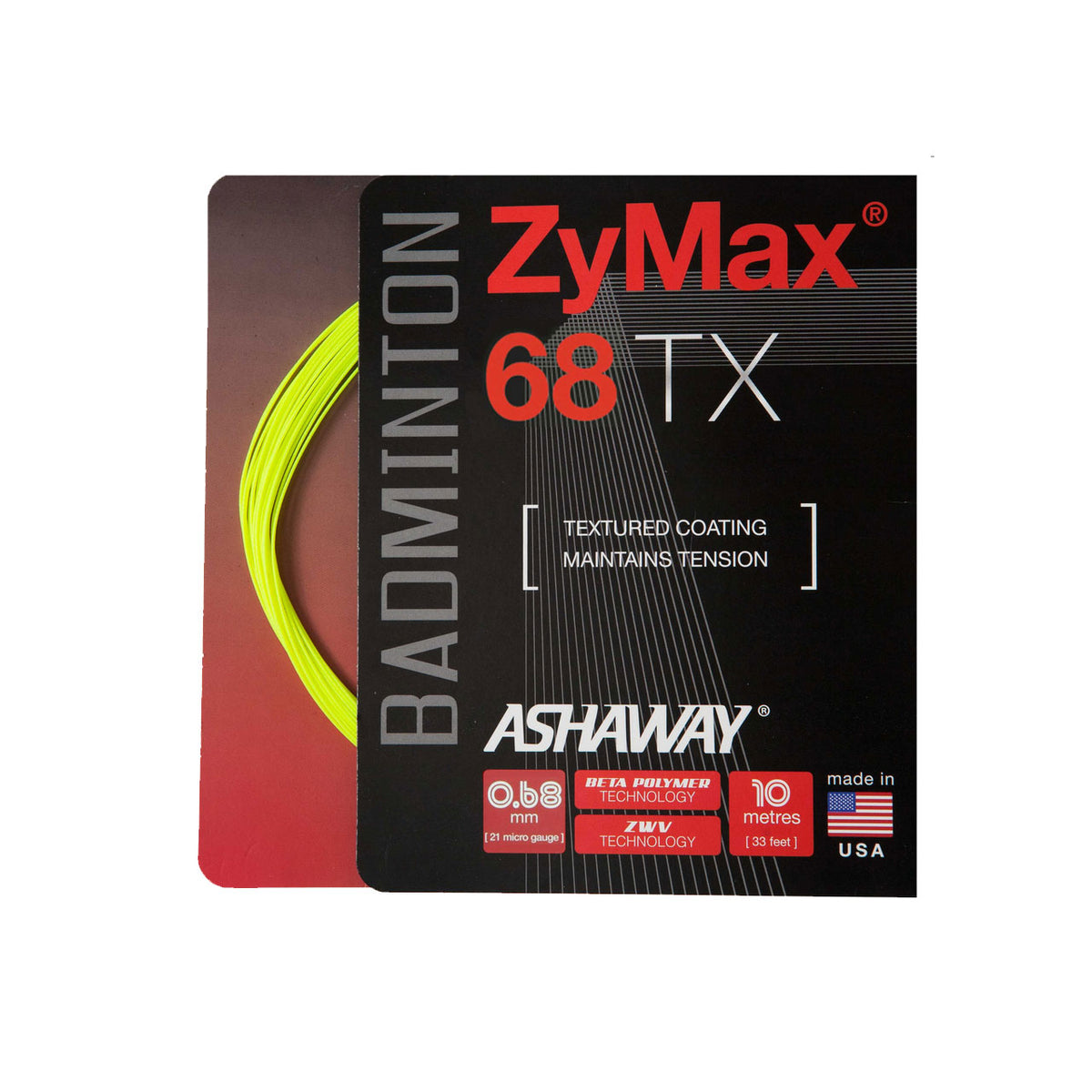 Ashaway Zymax 68TX String (10m Set) Yellow