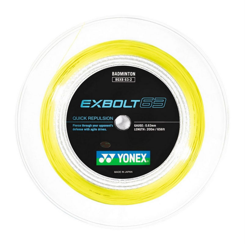 Yonex EX Bolt 63 弦（200 米卷线器）黄色
