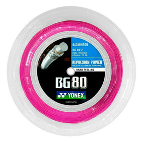 Yonex BG80 Badminton String (200m Reel) Neon Pink