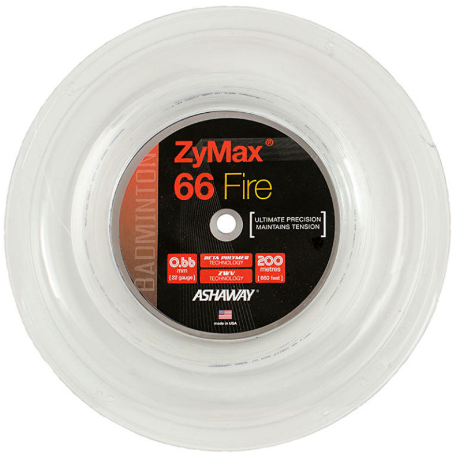 Ashaway ZyMax 66 Fire String (200m Reel) White