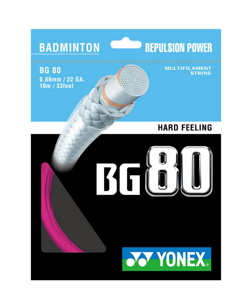 Yonex BG80 String (10m Set) Neon Pink
