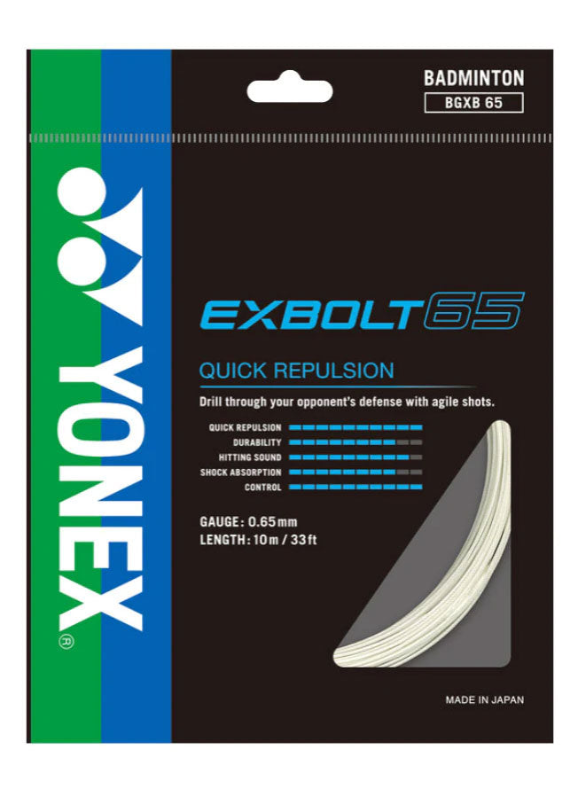 YONEX EX BOLT 65 弦（10m 组）白色