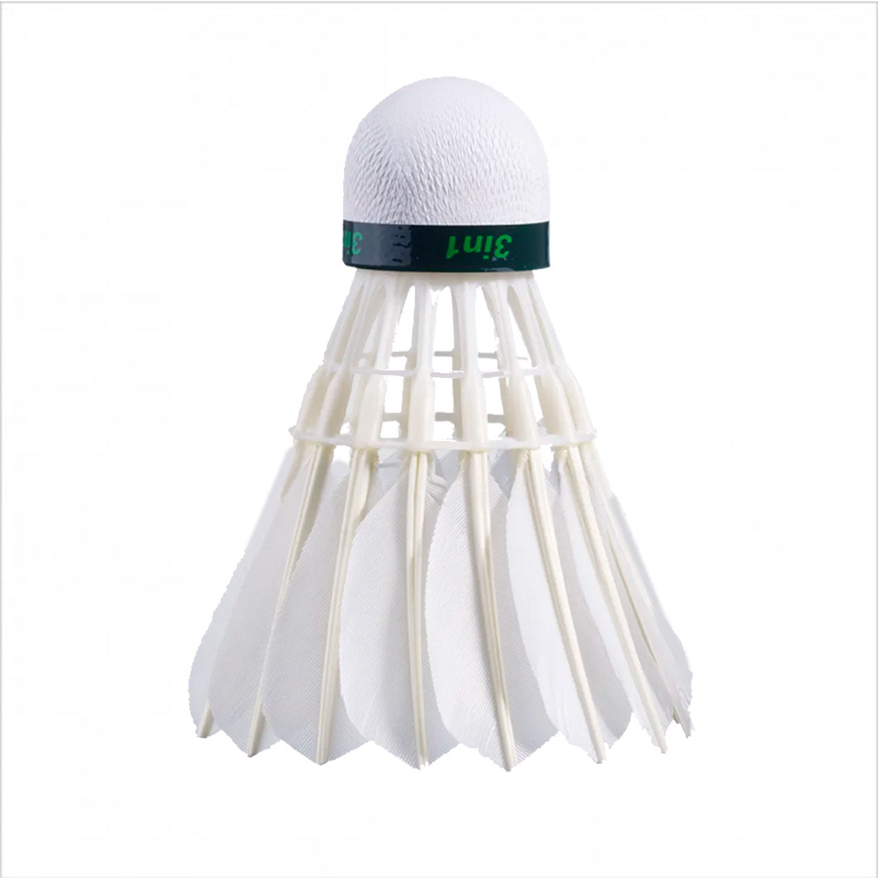 Babolat White Hybrid Shuttlecock closeup 
